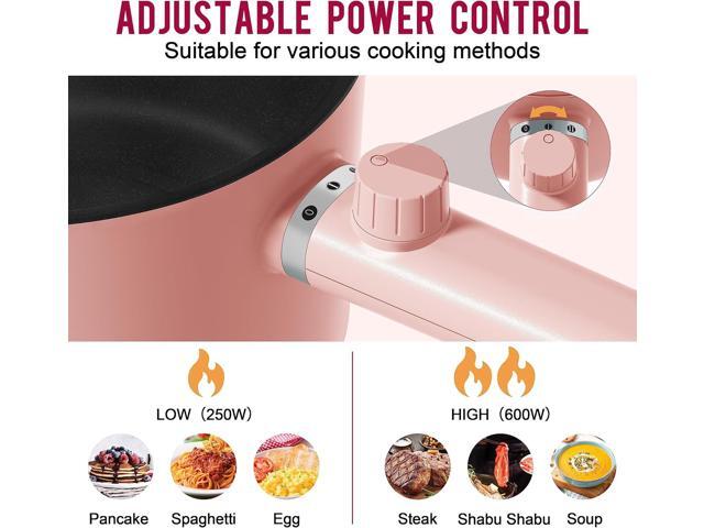 Topwit Hot Pot Electric with Steamer, 1.5L Ramen Cooker, Non-Stick Frying Pan, Electric Pot for Pasta, BPA Free, Electric Cooker with Dual Power...