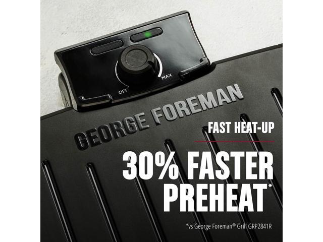 GEORGE FOREMAN Contact Submersible Grill, 5-Serving Grill - Adjustable Temperature Control, Black Plates, Wash the entire grill