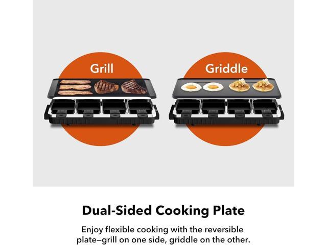 HBN Electric Raclette Table Grill with 8 Warming Trays, 2-in-1 Korean BBQ Grill & Electric Griddle Nonstick, Adjustable Temperature Control,1300W,...