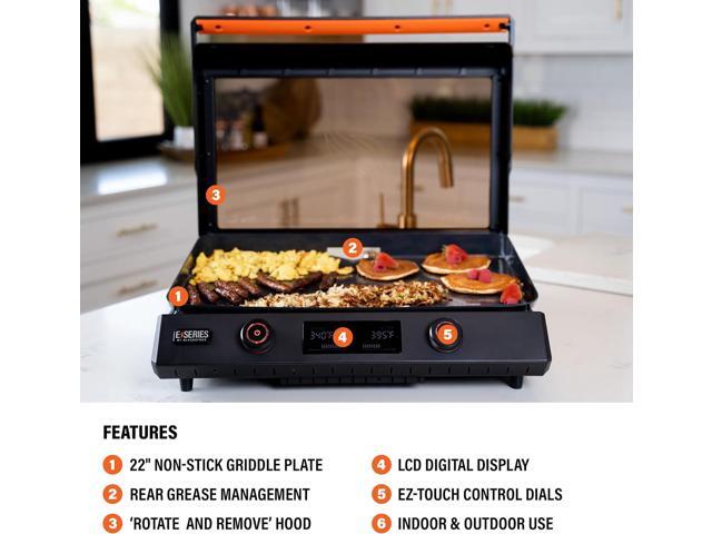 Blackstone 22-Inch Electric Griddle - 1600W Non Stick Ceramic Titanium Coated Stainless Steel Tabletop Griddle with EZ-Touch Control Dial, LCD...