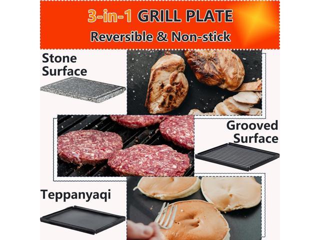 Raclette Grill, Electric Indoor Grill Table Portable, 2 in 1 BBQ Grill with Reversible Non-stick Plate and Stone, 1200W Fast Heating with 8 Cheese...