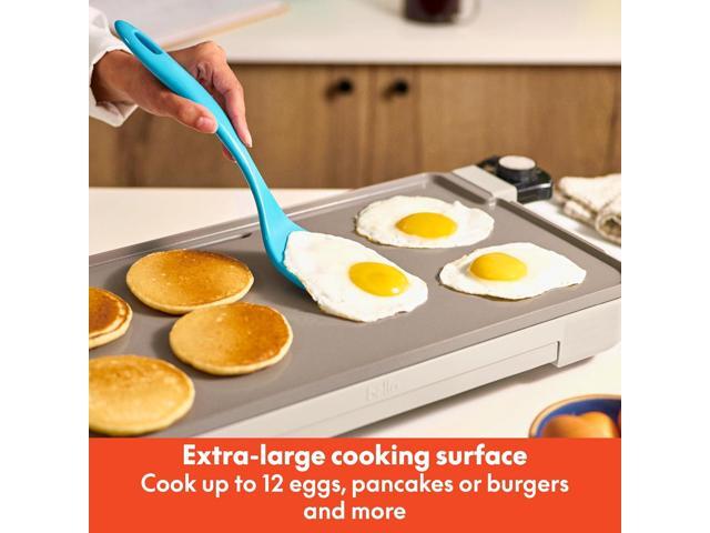 bella 10' x 20' Electric Griddle with Warming Tray, EverGood Ceramic Nonstick Coating & Removable Temperature Probe, Dishwasher-Safe Drip Tray &...