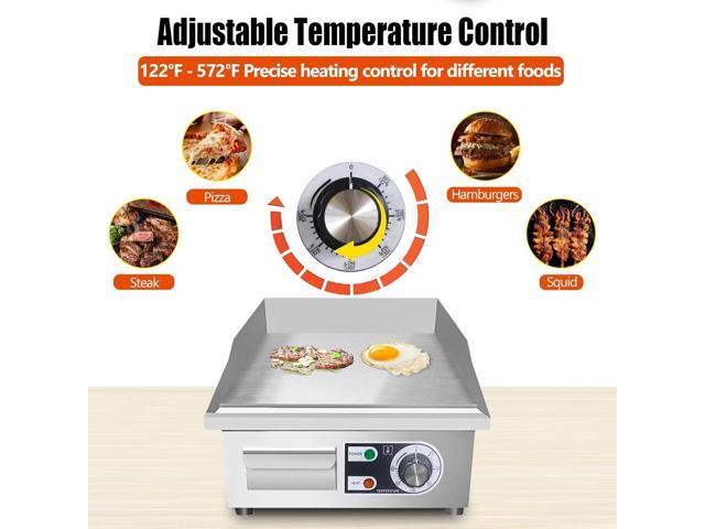 14' Commercial Electric Griddle,Electric Countertop Flat Top Griddle,110V 1500W Electric Flat Top Grill,Non-Stick Restaurant Teppanyaki Stainless...