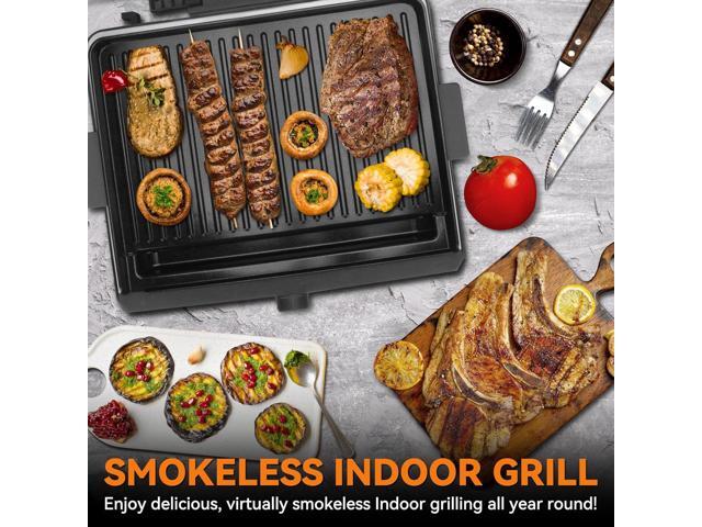 Baker's Friend Smokeless Indoor Grill with Removable Plates, Portable BBQ Grill, Electric Grill Indoor, Indoor Grills Electric Smokeless, Cooking &...