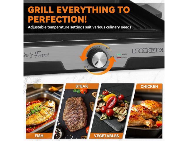 Baker's Friend Smokeless Indoor Grill with Removable Plates, Portable BBQ Grill, Electric Grill Indoor, Indoor Grills Electric Smokeless, Cooking &...