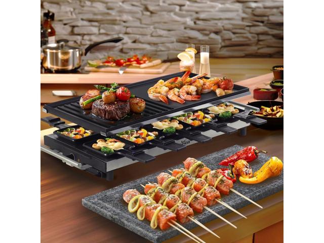 Artestia 1500W Large Size Raclette Cheese Grill Adjustable Temperature Korean BBQ Grill, Cheese Raclette with Grill Stone and Food-Grade Ceramic...