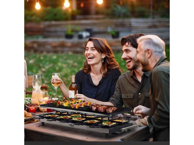 Artestia 1500W Large Size Raclette Cheese Grill Adjustable Temperature Korean BBQ Grill, Cheese Raclette with Grill Stone and Food-Grade Ceramic...