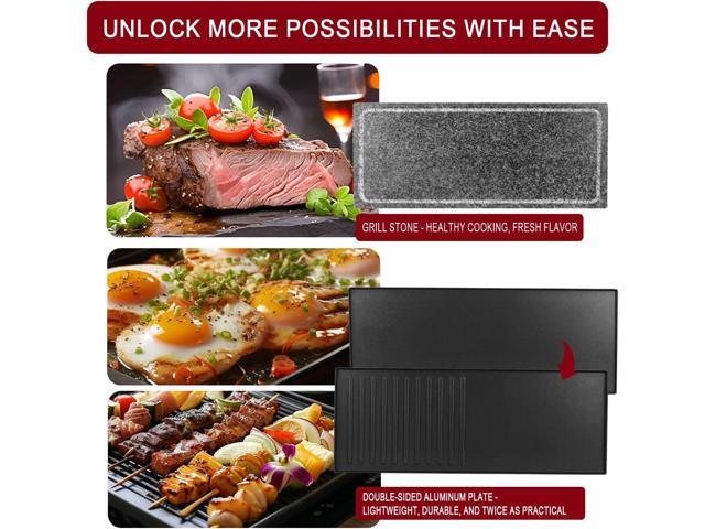 Artestia 1500W Large Size Raclette Cheese Grill Adjustable Temperature Korean BBQ Grill, Cheese Raclette with Grill Stone and Food-Grade Ceramic...