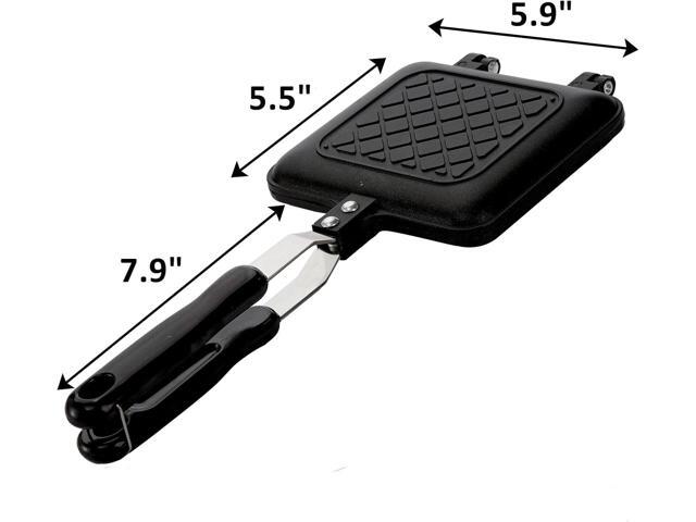 ZOOFOX Sandwich Maker, Grilled Sandwich and Panini Maker Pan with Non-Stick Plates, Stovetop Toasted Sandwich Maker Aluminum Flip Pan for Home...