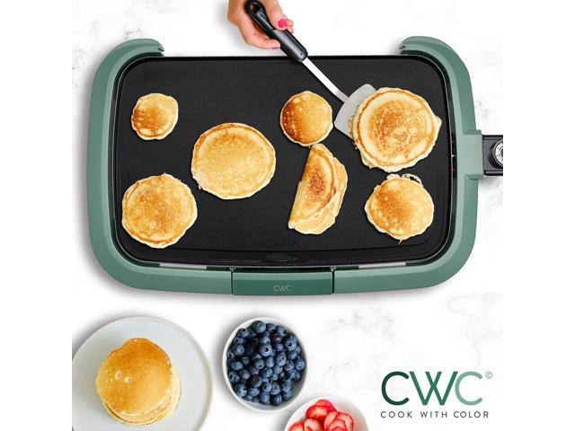 COOK WITH COLOR Electric Griddle 1200W, Nonstick Surface for Pancakes, Burgers, Eggs & More, Removable Temperature Control, Slide-Out Drip Tray,...