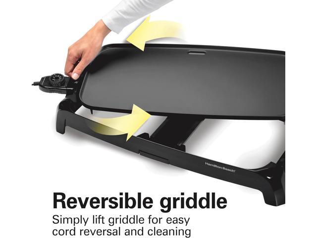 Hamilton Beach 200 Sq. In. Electric Griddle With Adjustable Temperature for 200 to 400 degrees, PTFE & PFOA Free Durathon Ceramic Reversible...