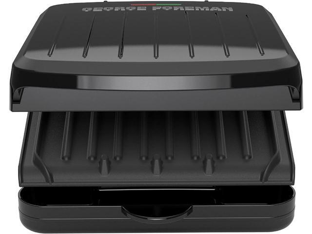 George Foreman 2-Serving Classic Plate Electric Indoor Grill and Panini Press, Black, GRS040B