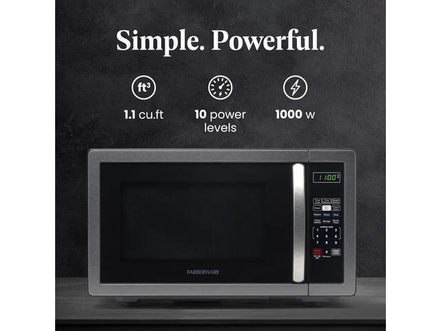 Farberware Countertop Microwave 1000 Watts, 1.1 cu ft - Microwave Oven With LED Lighting and Child Lock - Perfect for Apartments and Dorms - Easy...