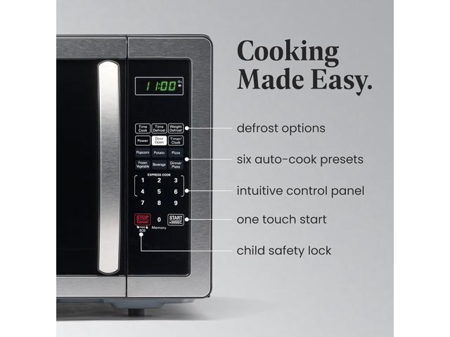 Farberware Countertop Microwave 1000 Watts, 1.1 cu ft - Microwave Oven With LED Lighting and Child Lock - Perfect for Apartments and Dorms - Easy...