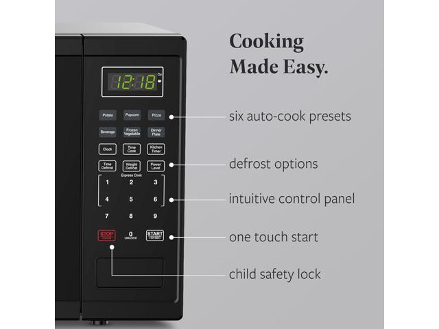 Farberware 1.1 Cu. Ft. 1000-Watt Microwave Oven Digital Control, 10 Power Levels, One-Touch Cooking, Defrost, Child Safety Lock, Black
