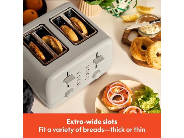 bella 4 Slice Toaster, 6 Setting Shade Control with Reheat & Cancel Buttons, Removable Crumb Tray, Anti Jam & Auto Shutoff, 900 Watt, Oatmilk