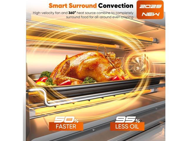 Nuwave Bravo Pro Smart 21QT Toaster Oven Air Fryer Combo, Convection Oven Countertop, 10 functions all in 1, with even & quick crisp technology,...