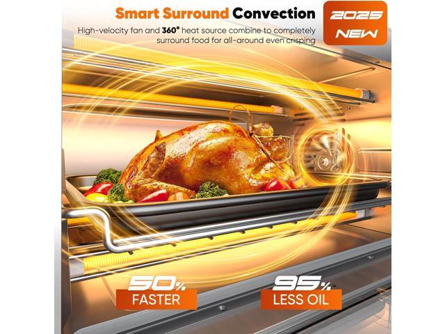Nuwave Bravo Pro Convection Air Fryer Toaster Oven Combo, 2025 New and Improved, 10-in-1, 50°-450°F Temp Controls, Quick & Even Crisp Technology,...