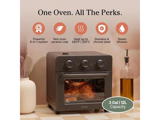 Our Place Wonder Oven 6-in-1 Air Fryer & Toaster Oven with Steam Infusion Compact, Countertop Friendly, Fast Preheat, Multifunctional Air...