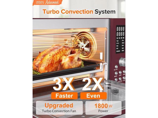 Nuwave Bravo Pro Smart Air Fryer Toaster Oven Combo, 12-in-1 Functions with Quicker & Even Crisp Technology, 1800W, 50-450°F, PFAS-Free, 21QT,...