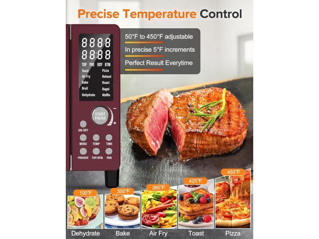 Nuwave Bravo Pro Smart Air Fryer Toaster Oven Combo, 12-in-1 Functions with Quicker & Even Crisp Technology, 1800W, 50-450°F, PFAS-Free, 21QT,...