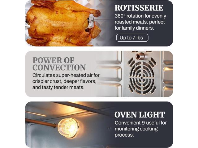 Elite Gourmet ETO4524 45L Countertop Convection Toaster Oven, French Doors, Adjustable Temperature & Timer, Bake, Roast, Broil, Toast, Includes...