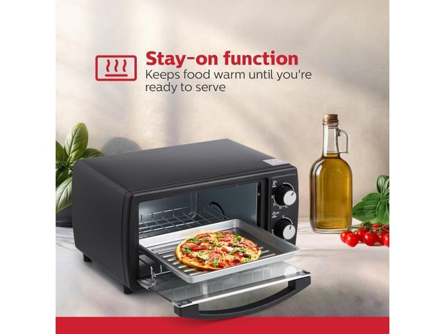 Holstein Housewares 4 Slice Countertop Toaster Oven with 60 Minute Timer Includes Pan and Wire Rack, Perfect for Baking, Broiling, and Toasting...