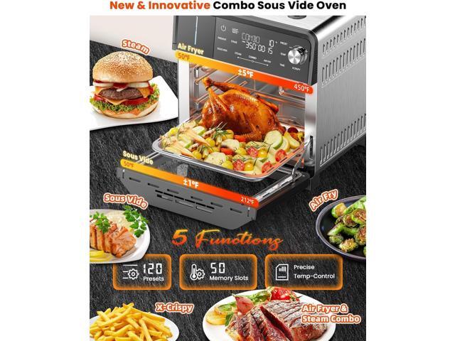 Nuwave Combi Steam Oven, 16Qt All-in-One Stainless Steel Multi-Cooker: Air Fry, Toast, Steam, Sous Vide & More, Precise 50-450°F, Adjustable...