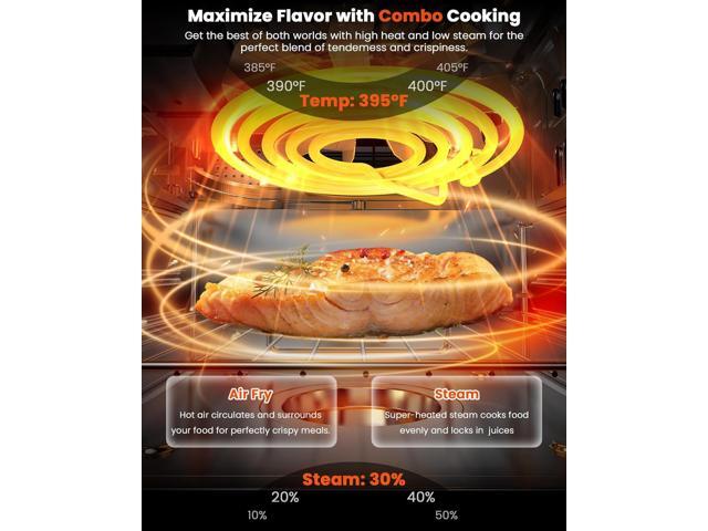 Nuwave Combi Steam Oven, 16Qt All-in-One Stainless Steel Multi-Cooker: Air Fry, Toast, Steam, Sous Vide & More, Precise 50-450°F, Adjustable...