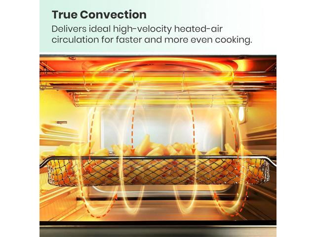 Retro Style Infrared Heating Air Fryer Toaster Oven, Extra Large Countertop Convection Oven 10-in-1 Combo, 6-Slice Toast, Enamel Baking Pan Easy...