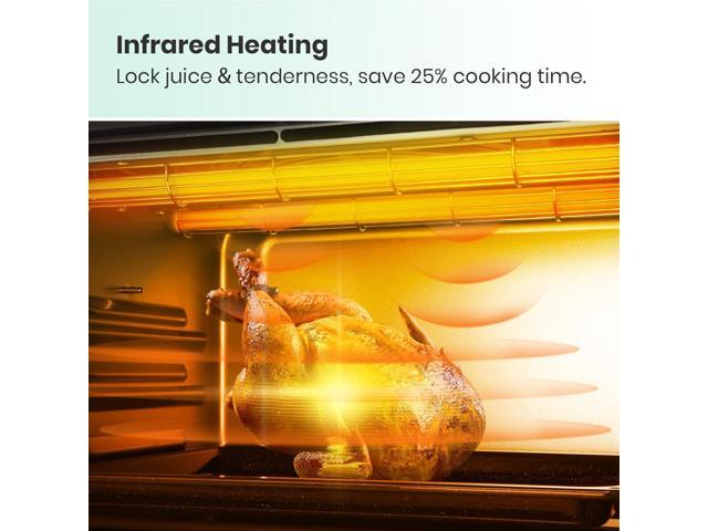 Retro Style Infrared Heating Air Fryer Toaster Oven, Extra Large Countertop Convection Oven 10-in-1 Combo, 6-Slice Toast, Enamel Baking Pan Easy...