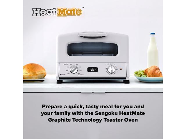 Countertop Toaster Oven, Compact Kitchen Appliance with Graphite Heating Technology, Eggshell White