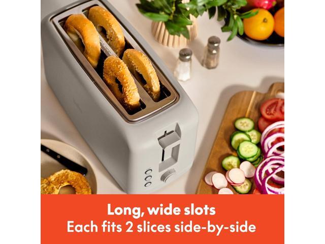 bella 4 Slice Slim Toaster, Fits-anywhere Kitchenware, 6 Setting Shade Control with Reheat & Cancel Buttons, Removable Crumb Tray, 10 Long Slot,...