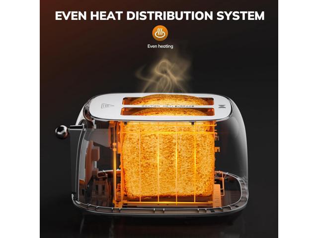 Keenstone Smart Touch Screen Toaster 2 Slice, Retro Wide Slot Stainless Steel Toaster with 6 Browning Levels, Reheat & Defrost, for Bagel, Toast,...