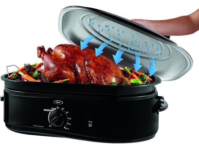 Oster CKSTRS18-BSB-W 18-Quart Roaster Oven with Self-Basting Lid, Black