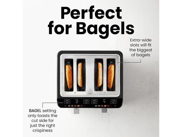 Chefman Smart Touch 4 Slice Digital Toaster, 6 Shade Settings, Touchscreen Bagel Toaster 4 Slice with Extra-Wide Slots, +10 Seconds, Defrost,...