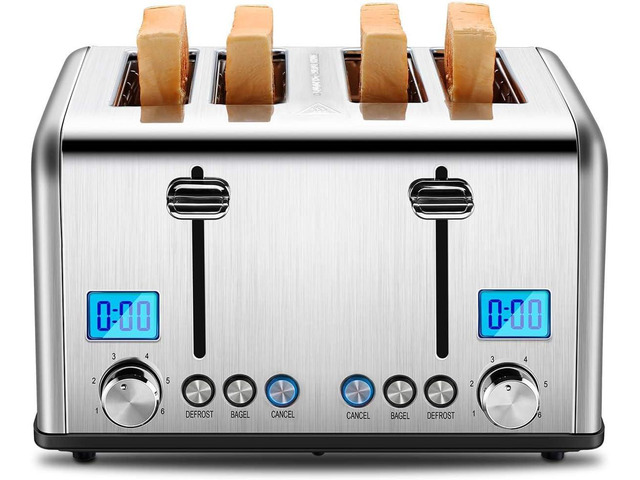 Countdown Stainless Steel 4 Slice Toaster with Bagel, Defrost, Cancel Function, Dual Toaster, Extra Wide Slots, 6 Shade Settings, Removable Crumb...