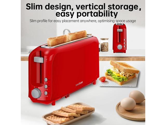 SEEDEEM 2 Slice Slim Toaster, Single 10' Long Slot Toaster Fits Bagels & Artisan Bread, 6 Shade Settings, Cancel/Reheat/Defrost, Removable Crumb...
