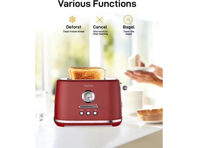 2-Slice Toaster with 1.5' Wide Slots & 6-Shade Dial - Auto Shut Off, Lift & Look, Frozen Mode for Bagels/Waffles/Fruit Bread, Easy-Clean Crumb...