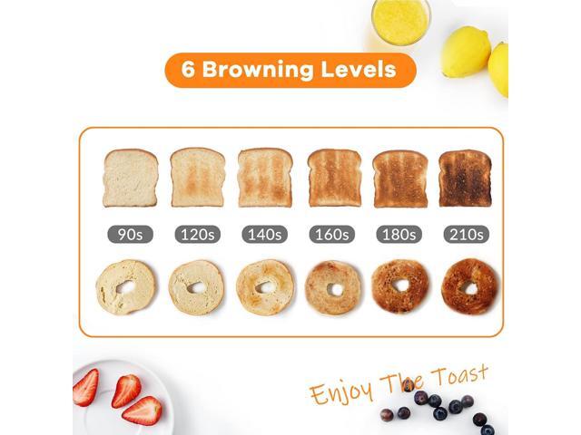 Mecity 4 Slice Toaster, Long Slot Toaster With Countdown Timer, Bagel/Defrost/Reheat/Cancel Functions,Warming Rack, Removable Tray, 6 Browning...