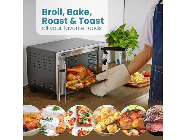 Elite Gourmet ETO2530M Double French Door Countertop Toaster Oven, Bake, Broil, Toast, Keep Warm, Fits 12' pizza, 25L capacity, Stainless Steel &...