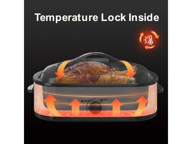14 Quart Electric Roaster Oven, Turkey Roaster Electric, Roaster Oven Buffet, Selfbasting Lid, Removable Pan, Full-Range Temperature Control...