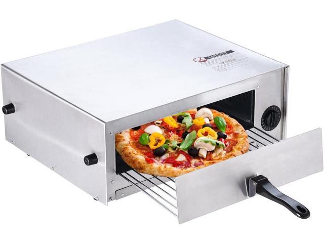 Happygrill Electric Pizza Oven Stainless Steel Pizza Baker Kitchen Pizza Toaster Pizza Maker with Handle & Removable Tray