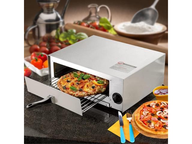 Happygrill Electric Pizza Oven Stainless Steel Pizza Baker Kitchen Pizza Toaster Pizza Maker with Handle & Removable Tray