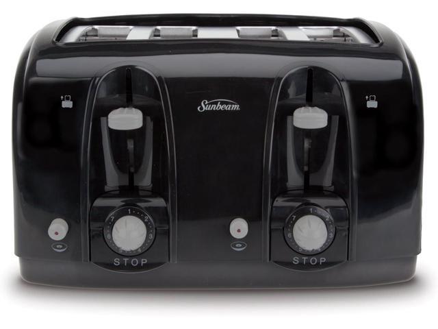 Sunbeam Wide Slot 4-Slice Toaster, Black (003911-100-000)