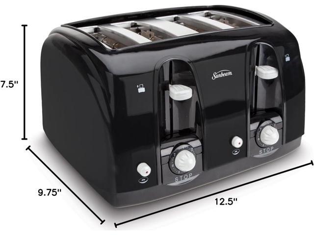 Sunbeam Wide Slot 4-Slice Toaster, Black (003911-100-000)