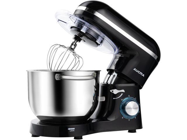 Aucma Stand Mixer,6.5-QT 660W 6-Speed Tilt-Head Food Mixer, Kitchen Electric Mixer with Dough Hook, Wire Whip & Beater (6.5QT, Black)