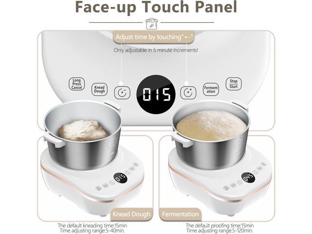Electric Dough Maker 5Qt with Ferment Function, Dough Mixer with 304 Stainless Steel Bowl, Face-up Touch Panel, for Bread & Pizza