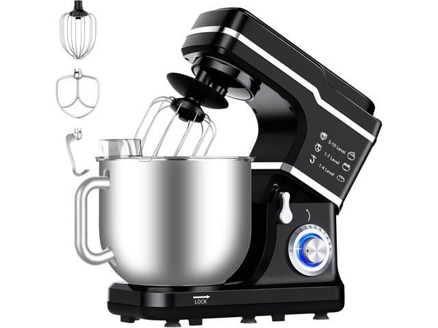 Garvee 7.5QT Stand Food Mixer, 10-Speed Tilt Head 3-IN-1 Kitchen Electric Mixer with Stainless Steel Bowl, Egg Whisk, Dough Hook, Beater, Splash...