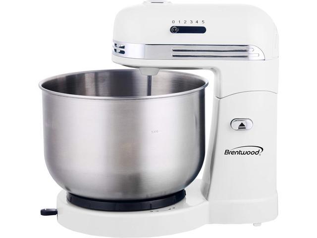 5-Speed Stand Mixer with 3 quart Stainless Steel Mixing Bowl (White)